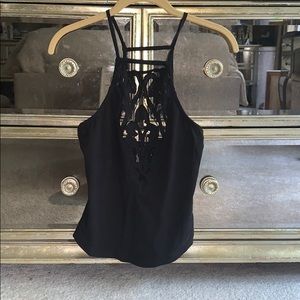 Free People Crochet High Neck Tank Top